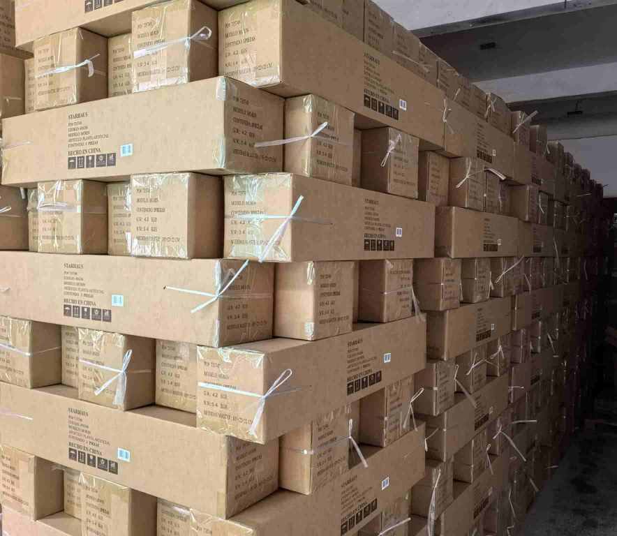 Packed products in warehouse